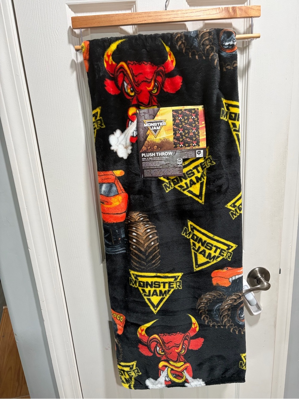 Monster Jam Toro Loco Throw Blanket - Black with Red & Yellow